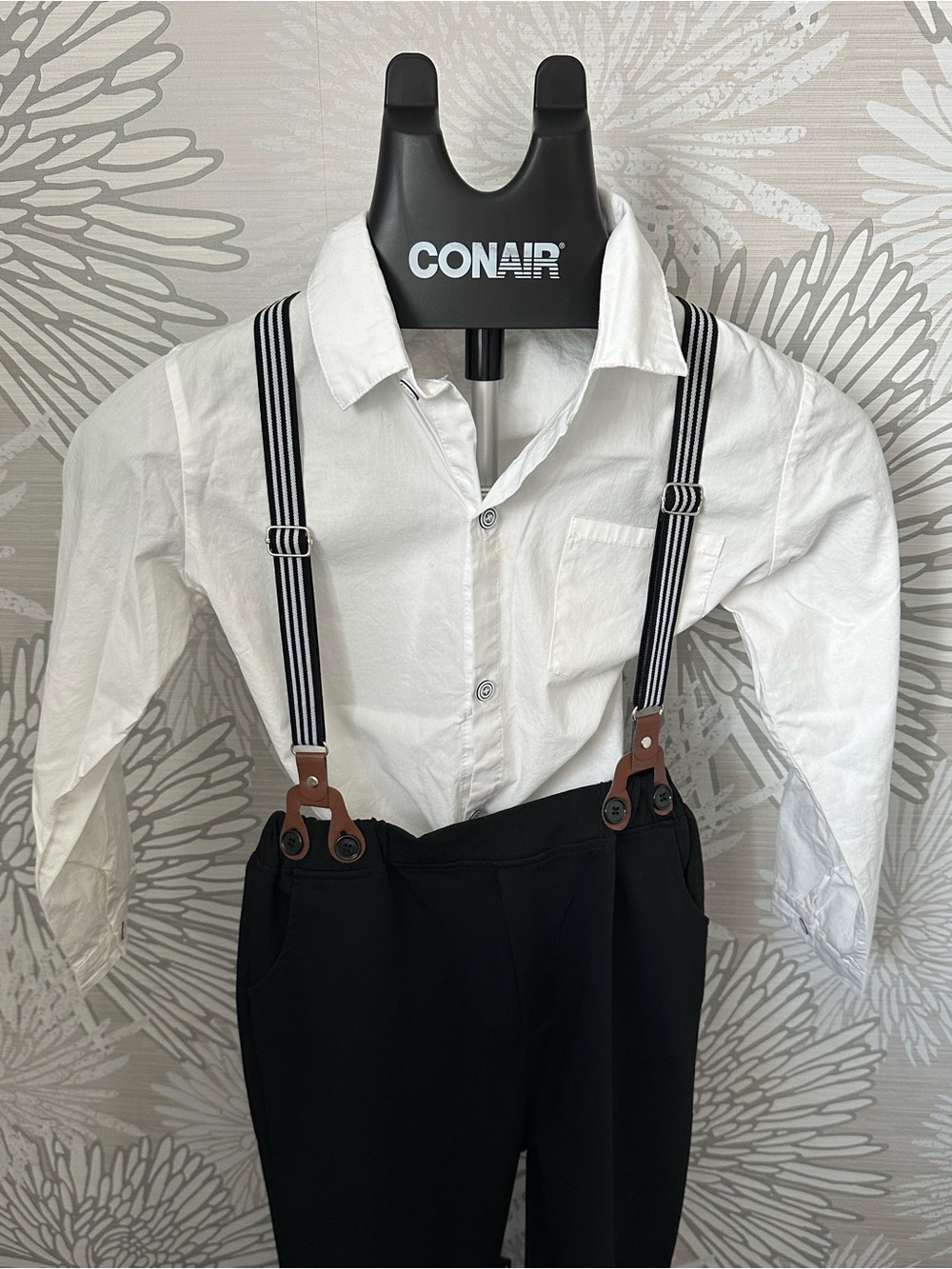 4 PC Suit Shirt Vest Suspenders and Pants - Picture 3 of 7